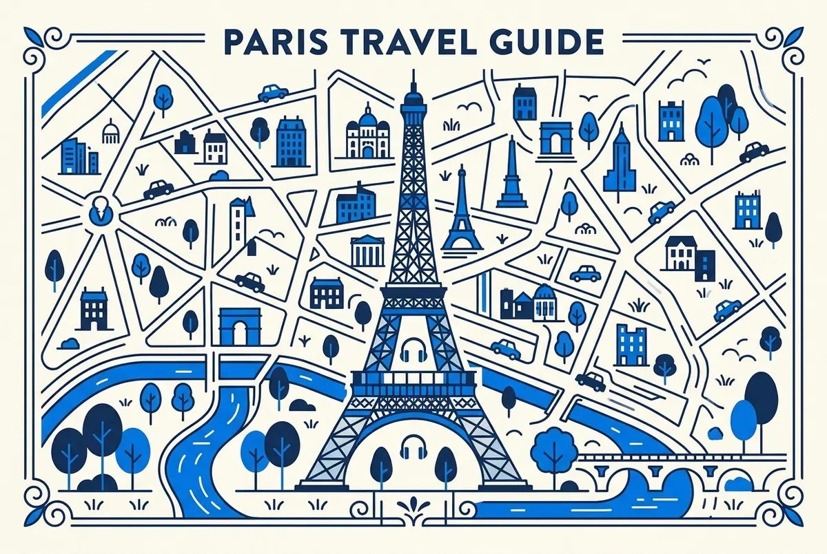 Schema del percorso con audioguida tra Place de Sydney, primo piano, passerella trasparente e secondo piano della Torre Eiffel, biglietto torre eiffel con audioguida