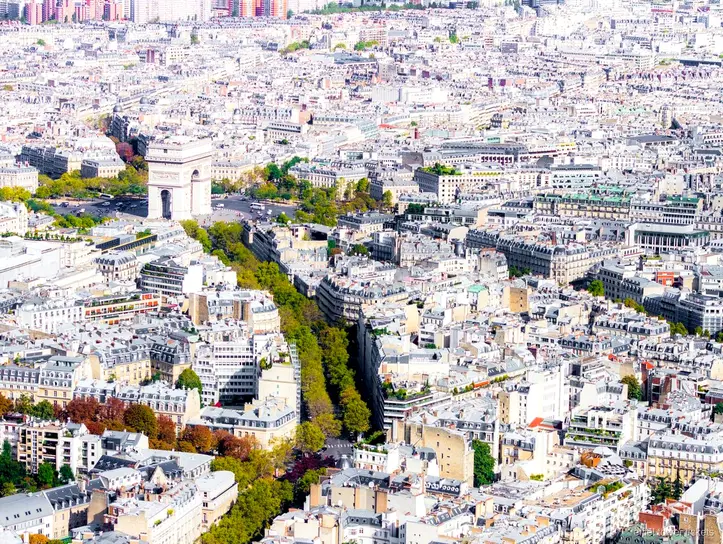 Horizonte de Paris visto do topo da Torre Eiffel